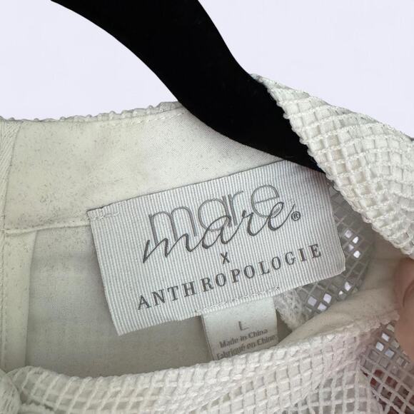 Anthropologie x Mare Mare Sabine Embroidered White Mini Dress size L - Picture 3 of 7